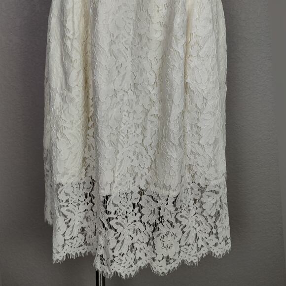 J Crew Collection Floral Lace Midi Skirt and Cropped Top Ivory Set Size 0 - Picture 13 of 16